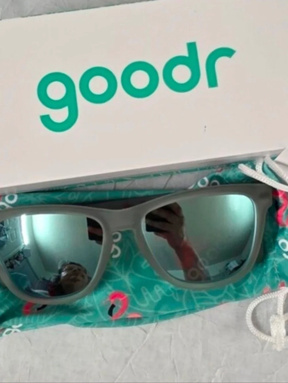 Goodr Run City Chicago Sunglasses in box
